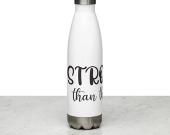 Stronger Than The Storm Stainless Steel Water Bottle, Gift For Son Daughter Mother Father,, Christmas Birthday Water Bottle For Him Her