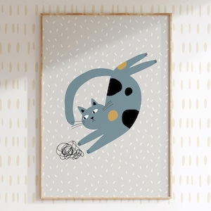 Cat Nursery Print | Kitten Wall Art | Kids Room Cats | Cute Cat Posters | Animal Nursery Art | Cat Themed Prints | DIGITAL Download