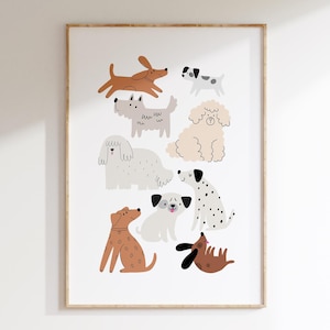 Dogs Nursery Art | Puppy Wall Print | Cute Dog Posters | Kids Dog Prints | Playful Puppy Art | Dog Lover Decor | DIGITAL Download