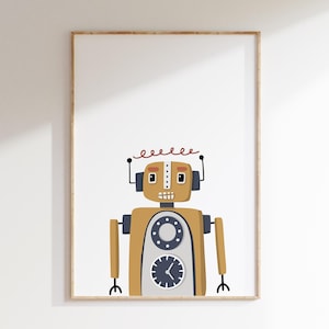 Robot Kids Print | Cute Printable Decor | Nursery Wall Decor | Futuristic Kids Room Art | Nursery Robot Printable