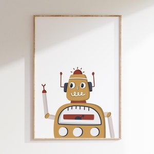 Robot Kids Print | Cute Printable Decor | Nursery Wall Decor | Futuristic Kids Room Art | Nursery Robot Printable
