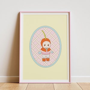 Cute Kawaii Kewpie Sonny Angel Christmas Cherry Cherub Trinket Matte Finish Art Print