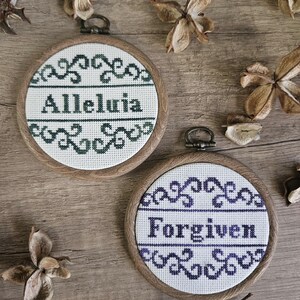 Kreuzstichmuster als PDF zum sofortigen Download: Glaube, Christentum, Vergebung, Halleluja, Religiös