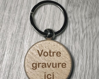 Porte-clé en bois personnalisable – Gravure sur mesure