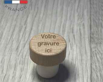 Bouchon de bouteille en bois personnalisable – Gravure au laser sur mesure