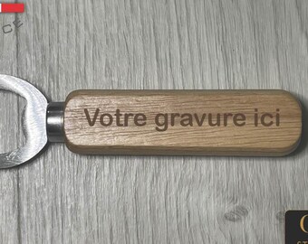 Décapsuleur en bois personnalisable – Gravure au laser – Cadeau sur mesure