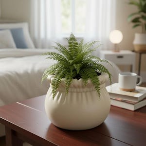 Minimal Pouch Planter STL | Fabric Pouch Style Modern Succulent Pot | 3D Printing Decor File
