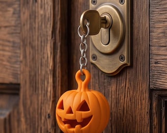 Llavero de calabaza 3D – Accesorio de Halloween con forma de calabaza de Jack O'Lantern impreso en 3D