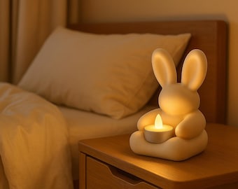 Porta-velas de coelho em formato STL – Modelo minimalista para impressão 3D, arquivo digital