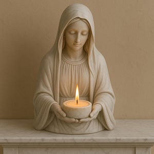 3D Virgin Mary Tealight Candle Holder –christmas decorations- 3D Printable Digital File (STL Format)