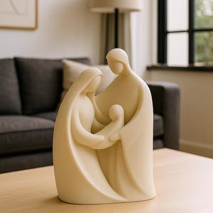 Minimalist Holy Family Statue STL | Modern Nativity Sculpture | 3D Print Digital Model-christmas decorations