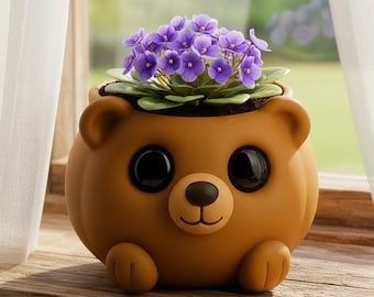 Bear Planter STL | 3D Print Flower Pot | Easy Print with Minimal Support | Decorative  Model