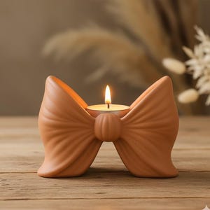 Bougeoir 3D en forme de nœud (fichier STL) – Porte-bougie chauffe-plat numérique pour décorations de Noël et d'hiver