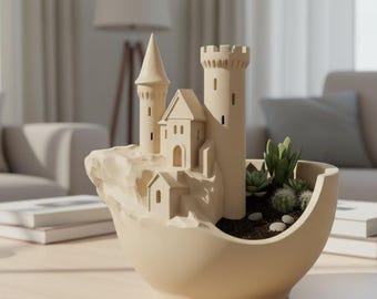 Planter STL – Fantasy Castle Planter | 3D Print Digital Model | Fairytale Decor