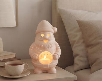 Santa Candle Holder | Tealight Holder | Winter Decor | Christmas and Holiday Decorative Sculpture