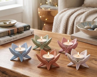3D Lotus-Shaped Tealight Candle Holder – 3D Printable Digital STL File