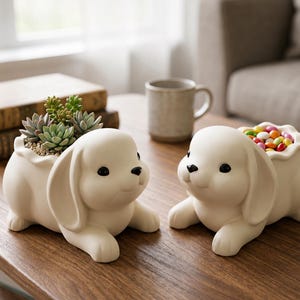 Jardinière STL, bol de bonbons pour chien, pot de succulentes chien, organisateur de chiot, fichier d'impression 3D
