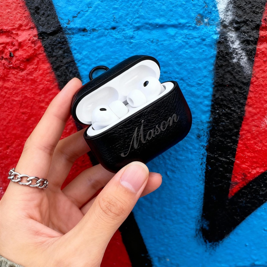 Personalized Engraved Custom PU Leather Headphone Case/cover With Clip ...