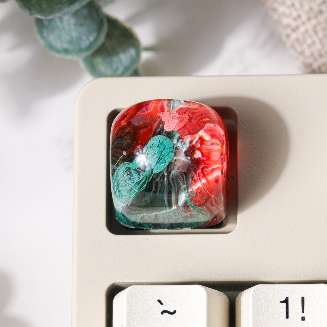 Handmade SA Clear Resin Keycap, Crystal Transparent Artisan Backlit Key ...
