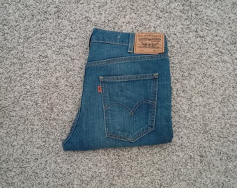 Vintage Levi's Big E 605 Bleu Wash Orange Tab Denim jeans W33 L32