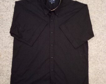 Vintage Burberry Black Nova check shirt Embroidered logo shirt short sleeve full button up burberry shirt  XXL