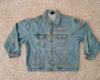 Vintage denim Harley Davidson jacket print New York Cafe