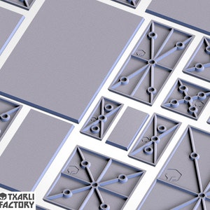 Basi quadrate per wargame in miniatura da tavolo con fori magnetici della Txarli Factory