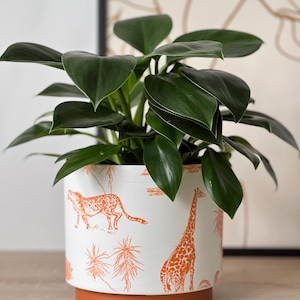 Übertopf - Blumentopf Safari - Keramik Pflanzgefäß - Tischdekoration - Dekoration -Geschenk - Pflanzen - Dekor - Wohnkultur Design