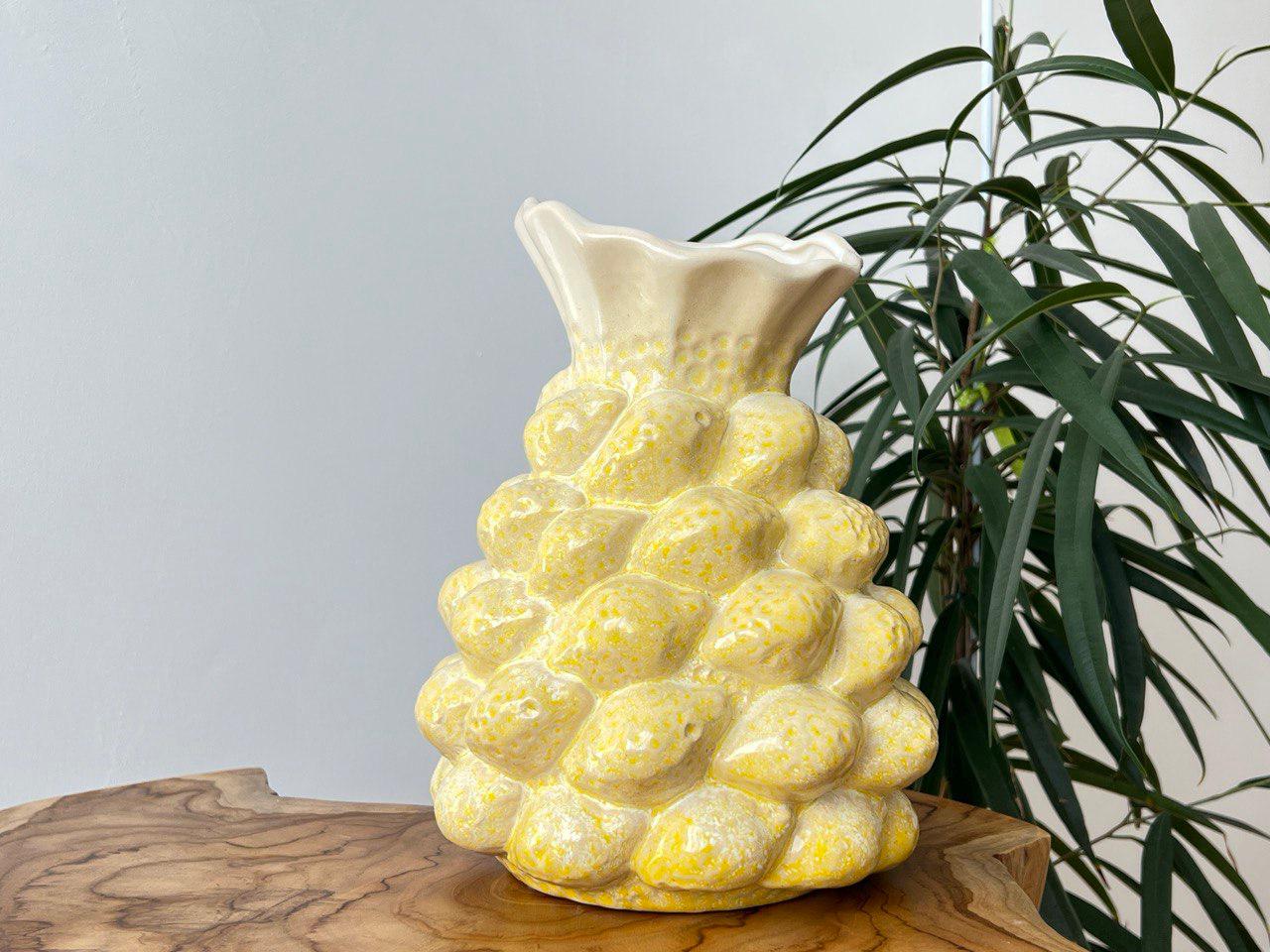 Vase flower vase yellow ceramic vase pineapple design table decoration  decoration flowers interior gift home decor decor design homedecor