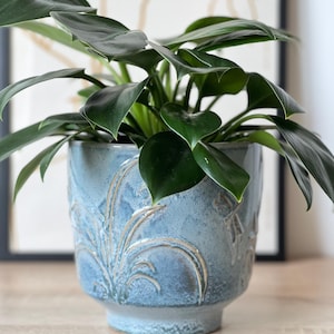 Planter flowerpot blue ceramic planter table decoration decoration gift idea plants interior decor home decor design gift