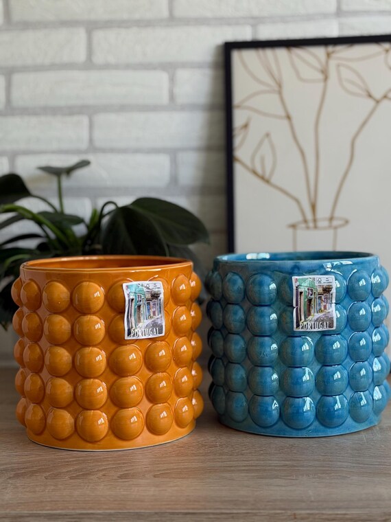 Übertopf - Blumentopf - Keramik Pflanzgefäß - Tischdekoration - Dekoration Handarbeit aus Portugal - Pflanzen - Interior - Geschenk - Dekor