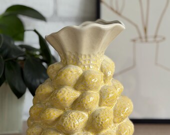 Ceramic lemon vase - Mediterranean vase - Yellow  vase - Amalfi style - Table deco - Interior - Home accessory - Summer decoration - Gift