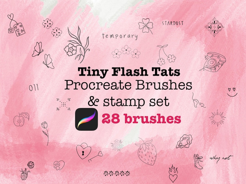 Tiny Flash Tats – Procreate Brush & Stamp Set (28 Brushes) - Etsy