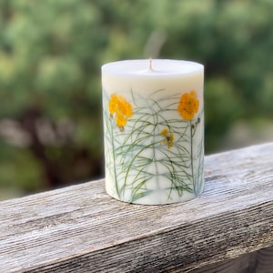 Candle with Wildflowers, Floral Decor Candle, Botanical  Decoration, Eco-Friendly Candle, Nature-inspired decor, Thank you Gift, Unique gift