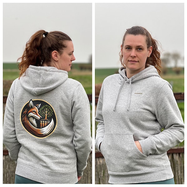 Fuchs Lebensbaum Bücher Unisex Hoodie