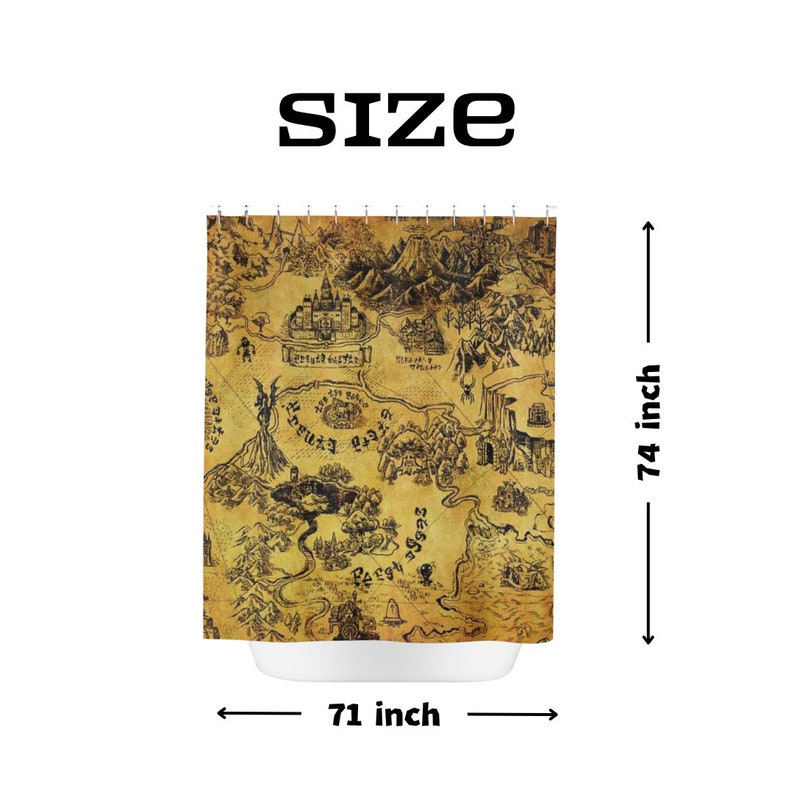 Shower Curtain Legend of Zelda Shower Curtain With Map Zelda Vintage ...