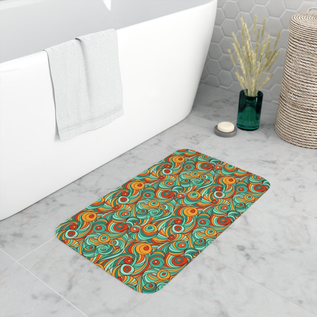 Floral Bathmat Cute Bath Mat Moss Bath Mat Vintage Bathroom Rug Unique ...