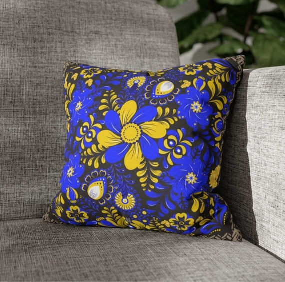 Outdoor Folk Art Pillows Lumbar Pillow Outdoor Decor Bedroom Decor Original Flowers Cushion Home Decor Personalized Gift Etsy UK
