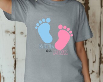 Boy Or Girl Shirts Gender Reveal Party Shirts Baby Shower Party Pink or Blue Shirts T-Shirts Baby Announcement Personalized Family Matching