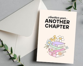 Birthday Card for Readers | Bookish Greeting Card | Book Lover Gift | Digital