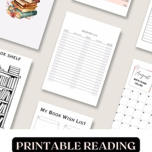 Printable Book Tracker and Reading Journal Book Log and Reading List ...