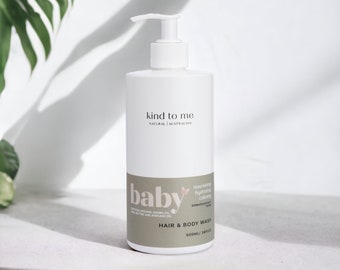 Natural and Organic Baby Hair & Body Wash 500ml Made in Australia