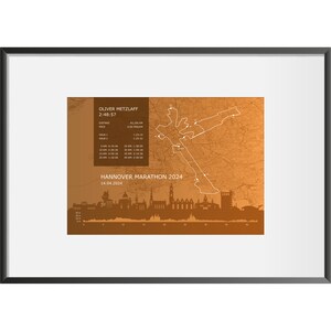Personalized Hannover Marathon Map, 30x40 (print 21x30), unframed