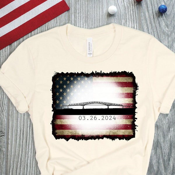 Francis Scott Key Bridge Collapse Baltimore Shirt, Patapsco River Baltimore T-shirt, Heart by Baltimore