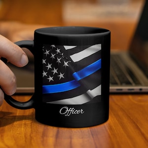 Thin Blue Line Coffee Cup - Etsy