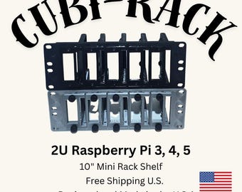 2U Raspberry Pi + 2.5" SSD Rack Mount for 10" Mini Racks