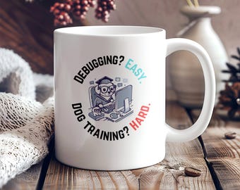 Debugging Dog Ceramic Mug: Funny Coder Gift