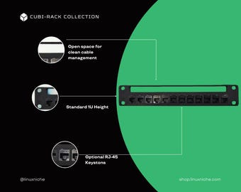 12-Port Keystone Patch Panel for 10" Mini Racks – 1U – Cubi-Rack, Rackmate Compatible