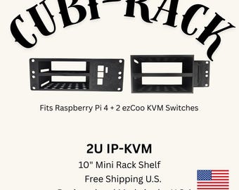 2U ip-KVM Shelf for Raspberry Pi 4B with BliKVM V3 & HDMI Switches