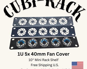 1U 40mm Fan Panel for 10" Mini Rack – Holds 5 Fans